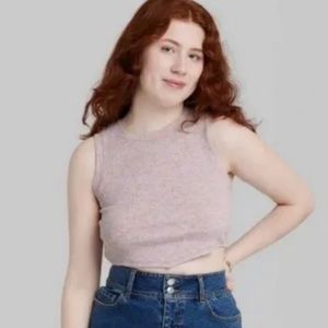 Wild Fable Women's Open Back Tank Top Spacedye Blue/Orange